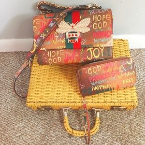 Woman's 'Graffiti' Handbag and Matching Clutch